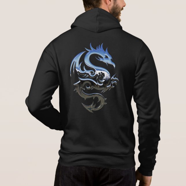 Silver Metallic Dragon Hoodie (Back)