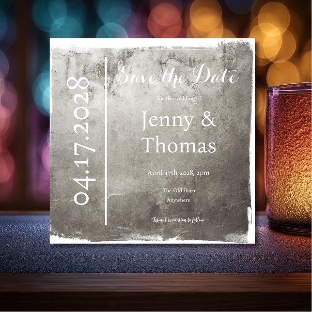 Silver Metallic Elegant Save the Date (Creator Uploaded)
