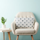 Silver Metallic Faux Foil Large Polka Dot Grey Lumbar Cushion (Chair)