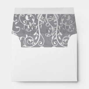 Silver Metallic Floral, Custom A6 Envelope
