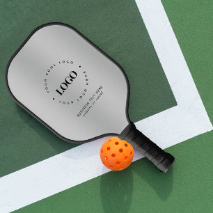 Silver Metallic Grey Add Company Custom Logo Pickleball Paddle