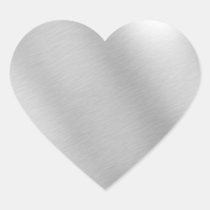 Silver-Metallic Heart Sticker