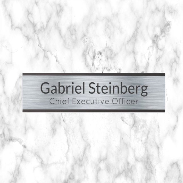 Silver Metallic Look Office Door Sign Name Plate (Creator Uploaded)