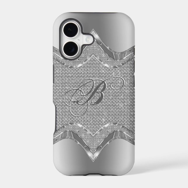 Silver Metallic Look With Diamonds Pattern 2 (Back)