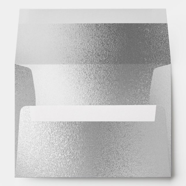 Silver Metallic Modern Elegant Chic Wedding Envelope (Back (Bottom))