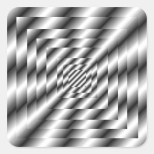 Silver Metallic Optical Illusion Sticker