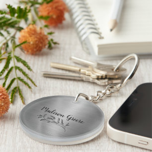 Silver Metallic Personalised Key Ring