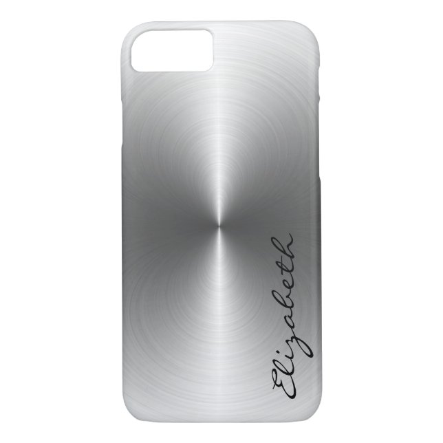 Silver Metallic Stainless Steel Metal Look Case-Mate iPhone Case (Back)