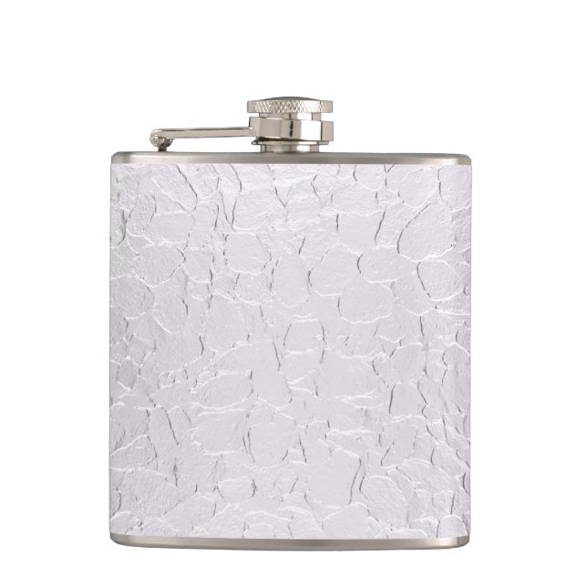 Silver Metallic Steel Metal 2 Hip Flask (Front)