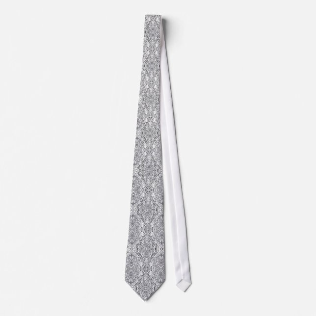 Silver Metallic Wedding Neck Tie (Front)
