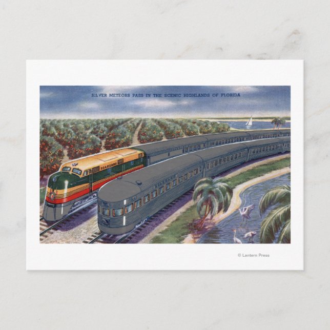Silver Meteors "Seaboard" in Florida Highlands Postcard (Front)