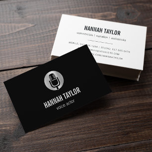 Silver Microphone Voice Actor Business Card