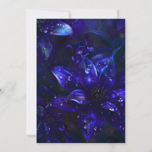 Silver Midnight Blooms Holiday Card