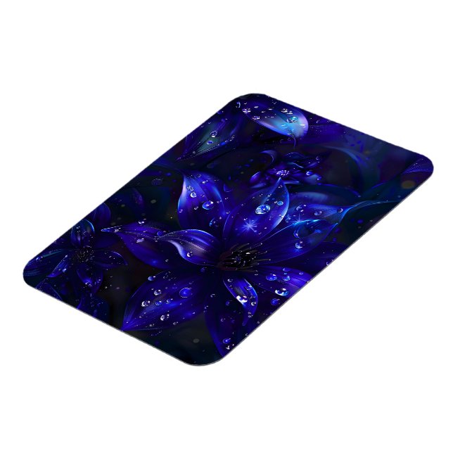 Silver Midnight Blooms Magnet (Left Side)