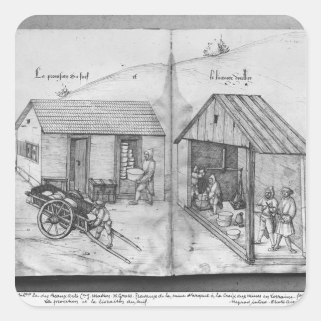 Silver mine of La Croix-aux-Mines, Lorraine 3 Square Sticker (Front)