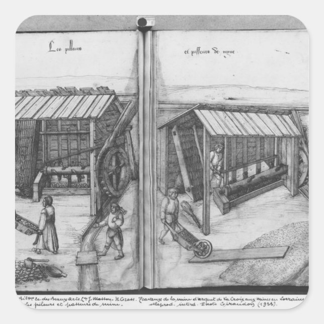 Silver mine of La Croix-aux-Mines, Lorraine Square Sticker (Front)