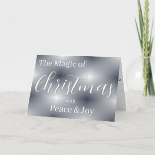 Silver Minimalist Christmas Personalised Card
