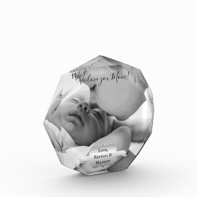 Silver Minimalist Photo Mother's Day Block (Left)