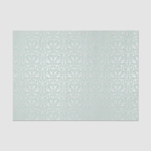 Silver,mint,damasks,victorian,vintage,elegant,chic Tissue Paper