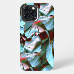 Silver mint in abstract shapes and grainy texture  iPhone 13 pro max case