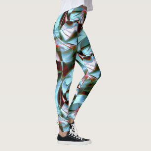 Silver mint in abstract shapes and grainy texture  leggings