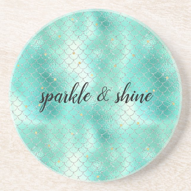 Silver Mint Mermaid Coaster (Front)