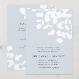 Silver Mist Eucalyptus Greenery Modern Wedding Invitation