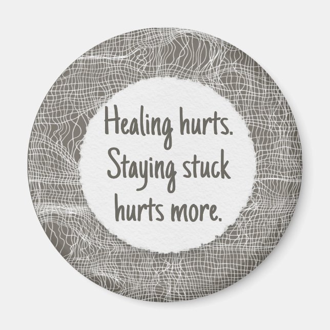 Silver Modern Fabric Texture Custom Phrase  Magnet (Front)