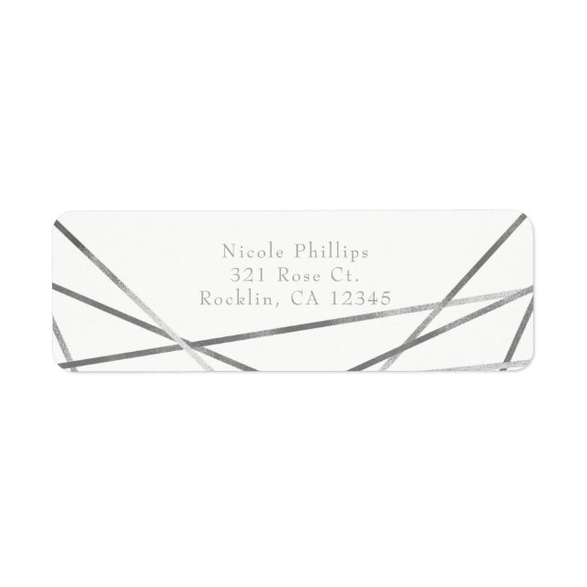 Silver Modern Geometric Line Glam Party Invitation (Front)