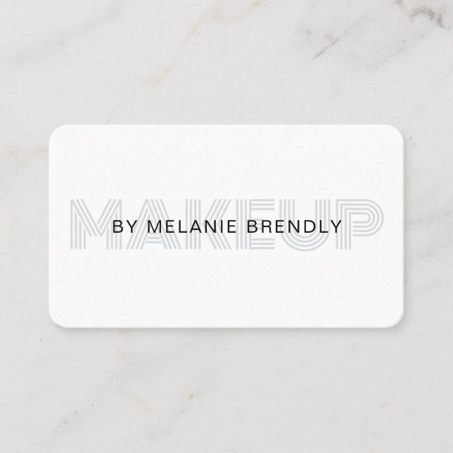 Silver Modern Makeup Artist Business Card  (Front)