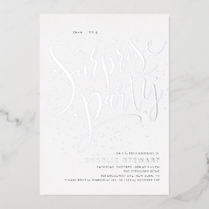 Silver Modern Simple Script Surprise Party