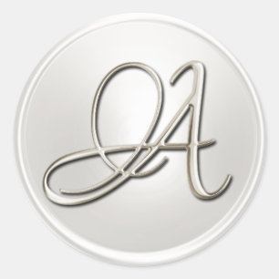 Silver Monogram A Envelope Seal