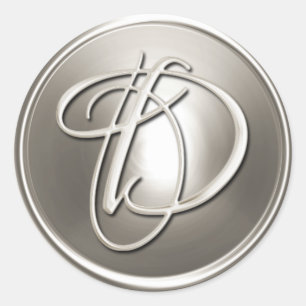 Silver Monogram D Envelope Seal