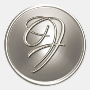 Silver Monogram F Envelope Seal