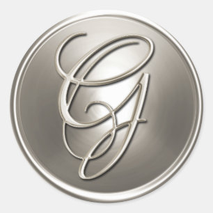 Silver Monogram G Envelope Seal