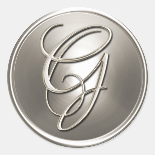 Silver Monogram G Envelope Seal (Front)