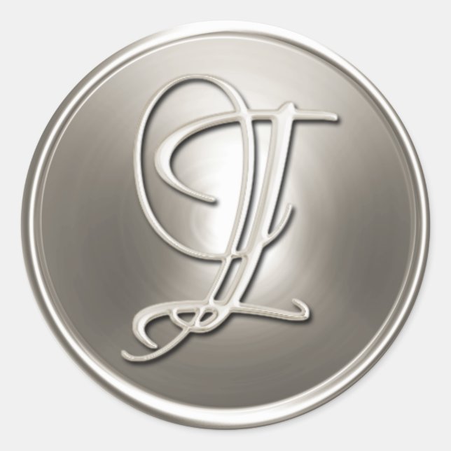 Silver Monogram I Envelope Seal (Front)