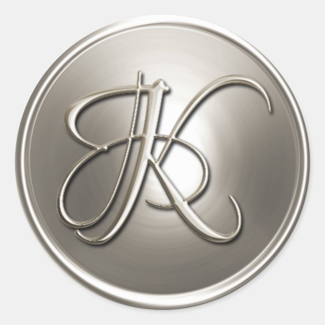 Silver Monogram K Envelope Seal (Front)