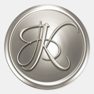 Silver Monogram K Envelope Seal
