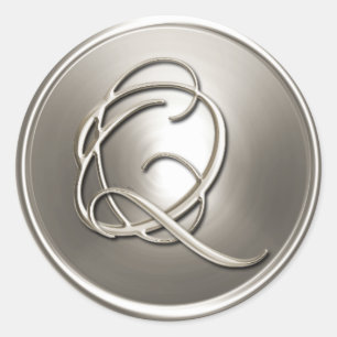Silver Monogram Q Envelope Seal