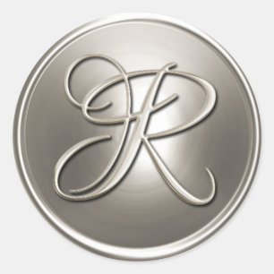 Silver Monogram R Envelope Seal