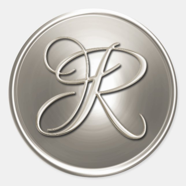Silver Monogram R Envelope Seal (Front)