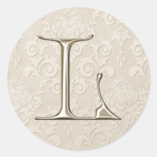 Silver Monogram Wedding Stickers - letter L
