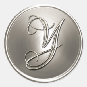 Silver Monogram Y Envelope Seal
