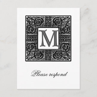 Silver Monogrammed Celtic Wedding RSVP