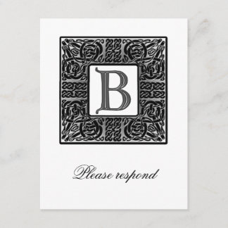 Silver Monogrammed Celtic Wedding RSVP