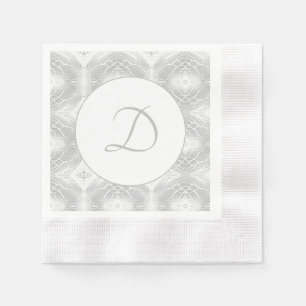 Silver Monogrammed Faux-Satin  Napkin