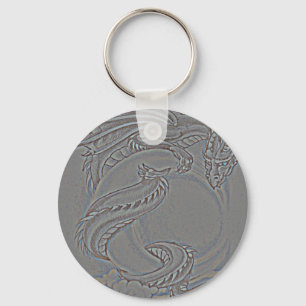 Silver Moon Dragon Key Ring