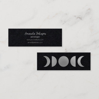 Silver Moon Phases Astrologist Holistic Healer Mini Business Card