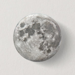 Silver Moon Round 3 Cm Round Badge